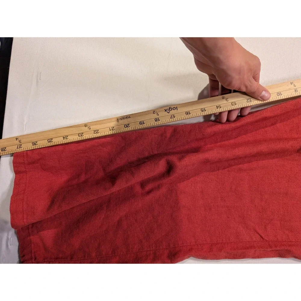 Old Navy Mens XL Red Linen Blend Drawstring Elastic Waist Straight Leg Pants - Picture 5 of 11